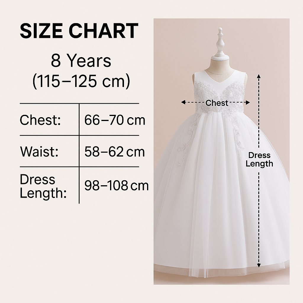 8 Years Snow Pearl Princess Gown