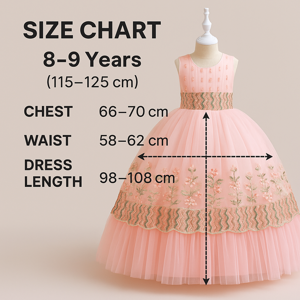 8–9 Years Rose Garden Princess Gown
