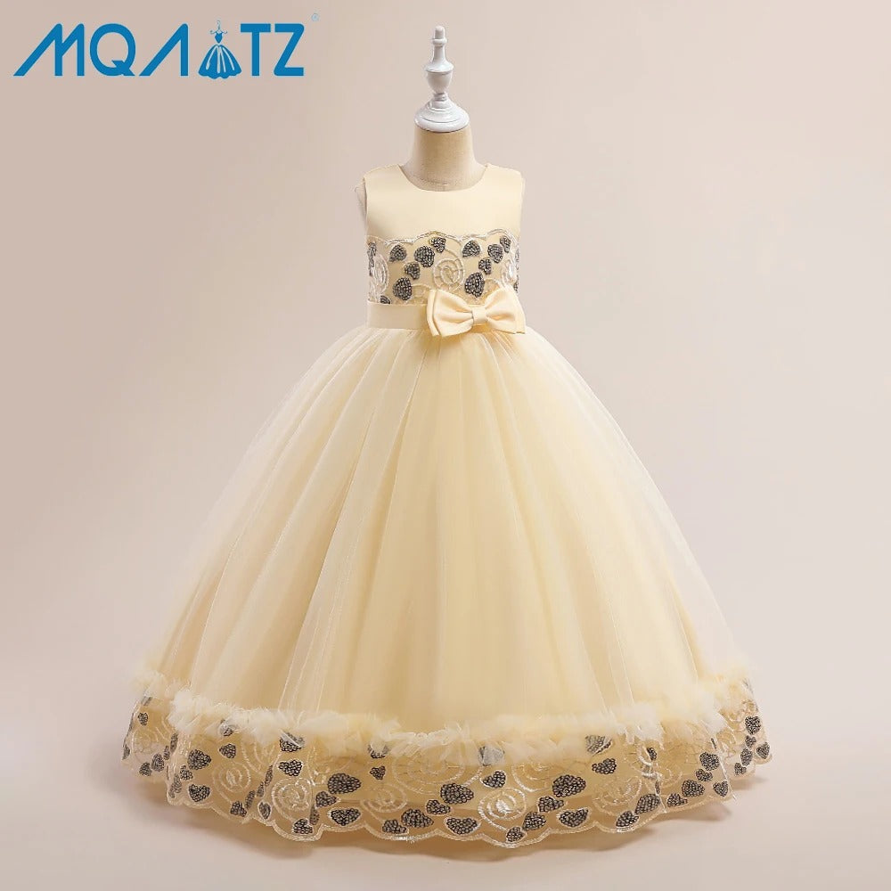 5–6 years/Golden Petal Party Gown