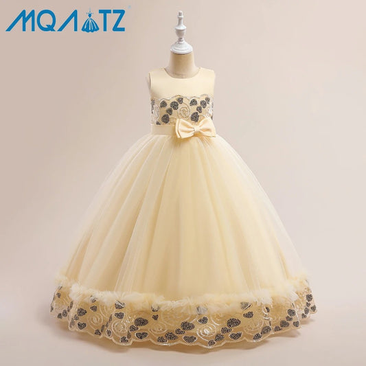 5–6 years/Golden Petal Party Gown
