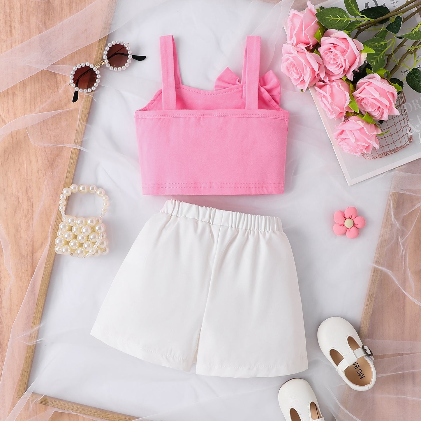 4-Years/Pretty Pearl Bow Skirt Set