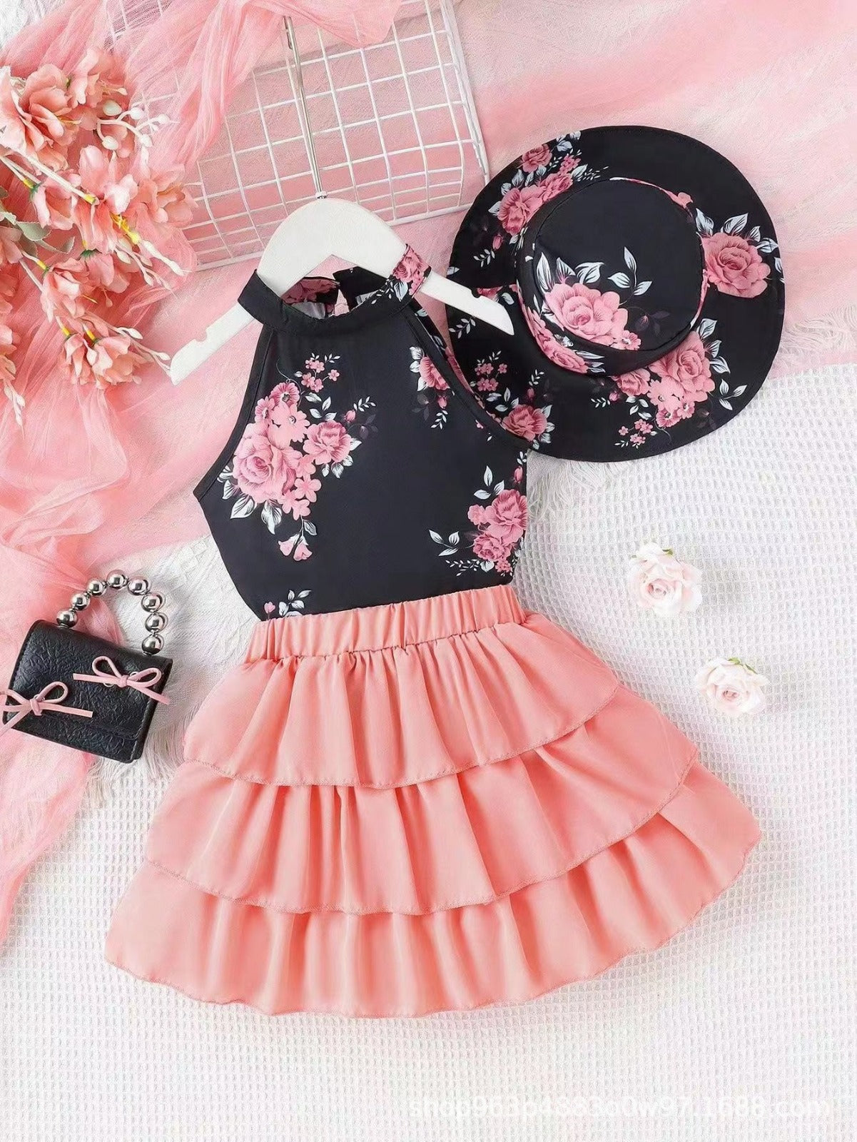 5-Years/Floral Elegance Ruffle Dress Set