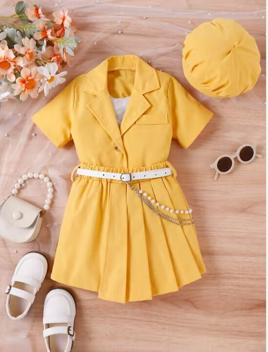 4–5 years/ Sunshine Chic Belted Dress