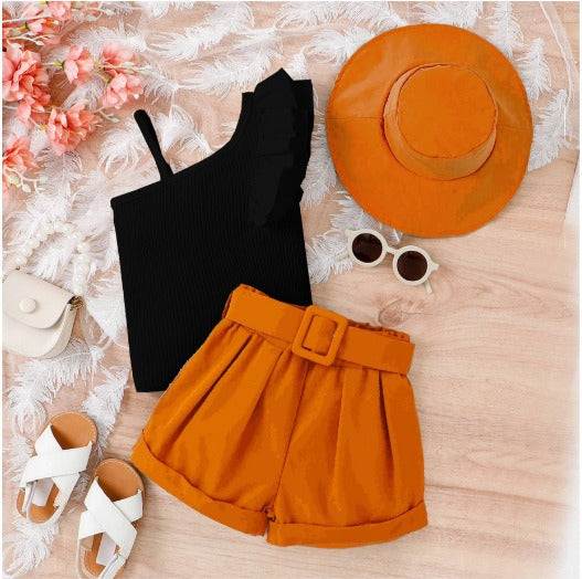 4-Years/Chic Summer Belted Shorts Set