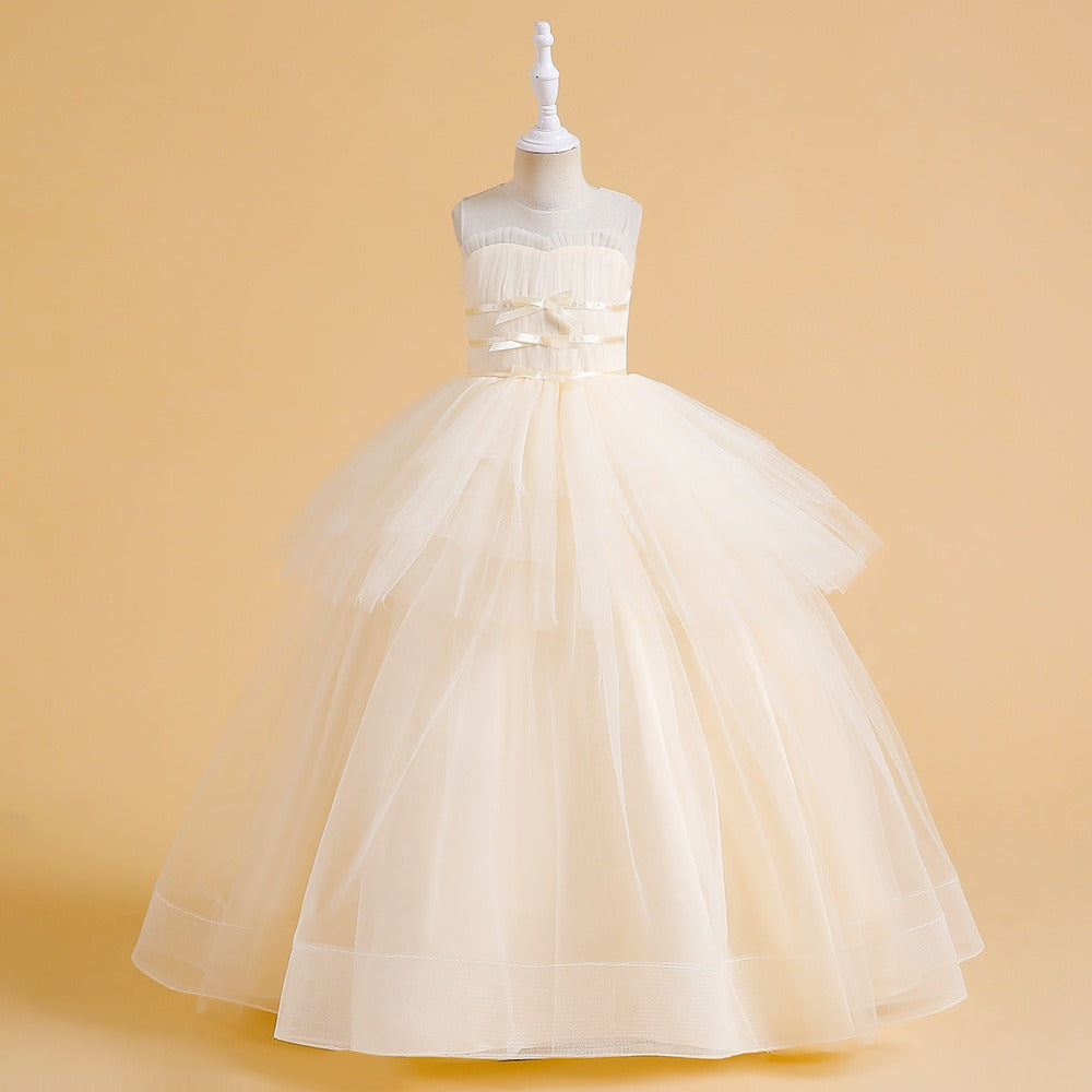 8-9 Year/ Elegant Ivory Princess Tulle Dress