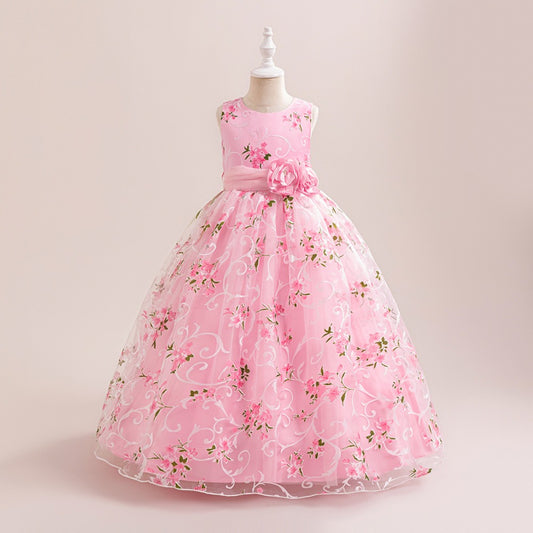 8 Years Pink Garden Blossom Gown